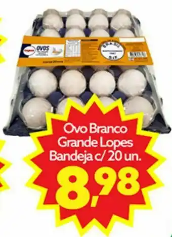 Ovos brancos aro embalagem c/ 20 unidades