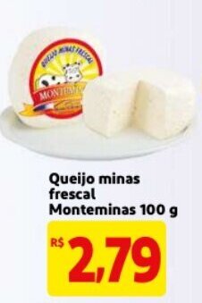 Mercado Extra Queijo minas frescal Monteminas 100g oferta