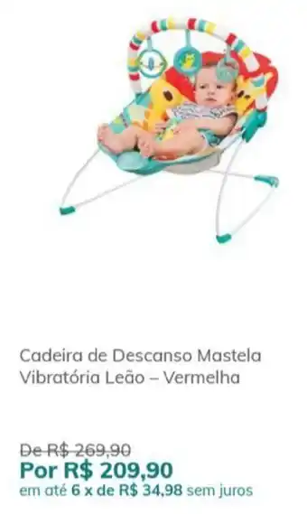 Cadeira de Descanso Mastela Vibratoria Leao - Vermelha