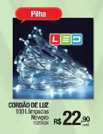 Cordao de Luz 100 Lampadas Pilha