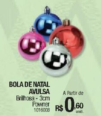 Bola de Natal Avulsa 3cm