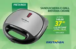Lojas Cem Sanduicheira e grill britânia crome oferta