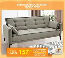 Estofado bicama roma tecido bege