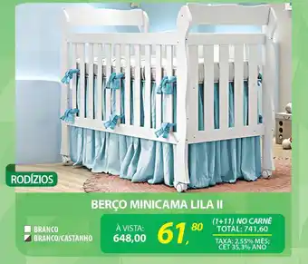 Lojas Cem Berço minicama lila II oferta