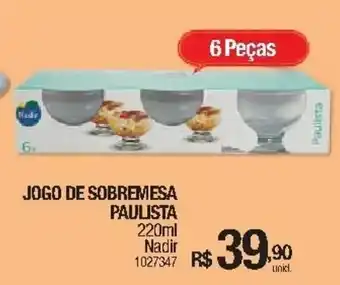 Jogo de Sobremesa Paulista 220ml 6 Pecas