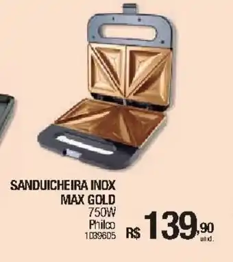 Milium Sanduicheira Inox Max Gold 750W oferta