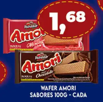 Supermercados Cristal Wafer Amori 100g sabores - cada oferta