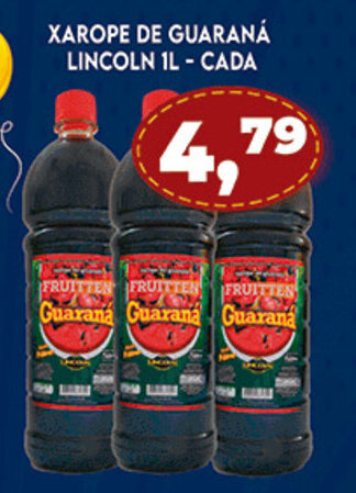 Supermercados Cristal Xarope de Guarana LIncoln 1L - cada oferta