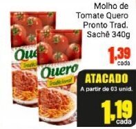 Barbosa Supermercados Molho de Tomate Quero Pronto Trad. Sache 340g oferta