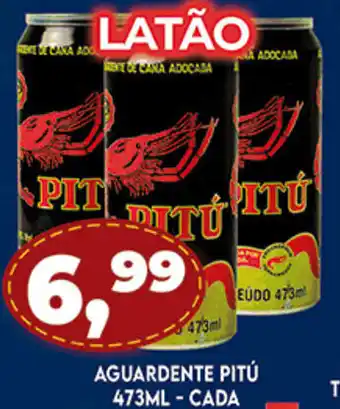 Supermercados Cristal Aguardente Pitu 473ml - cada oferta