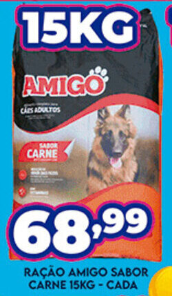Supermercados Cristal Racao Amigo Sabor Carne 15kg - cada oferta