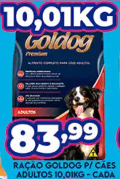 Supermercados Cristal Racao Goldog p/ caes Adultos 10.01kg - cada oferta