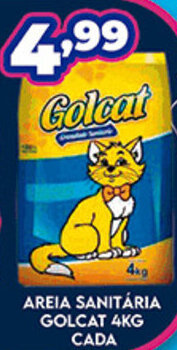 Supermercados Cristal Areia Sanitaria Golcat 4kg cada oferta