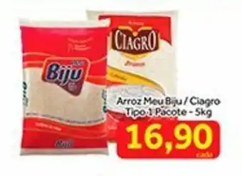Shibata Supermercados Arroz Meu Biju/ Ciagro Tipo 1 pacote 5kg oferta