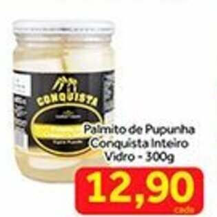 Shibata Supermercados Palmito de Pupunha Conquista Inteiro Vidro 300g oferta