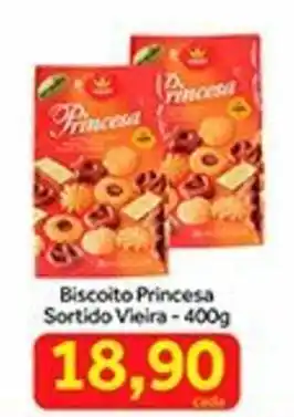 Shibata Supermercados Biscoito Princesa Sortido Veira 400g oferta