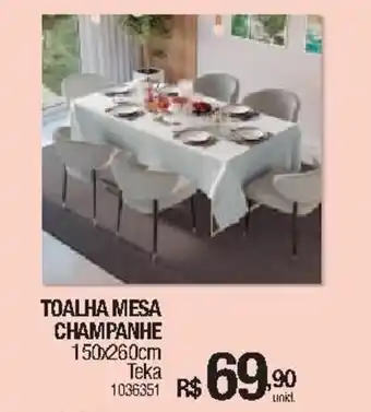 Toalha Mesa Champanhe 150x260cm