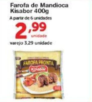Roldão Farofa de Mandioca Kisabor 400g oferta