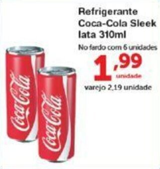 Roldão Refrigerante Coca-Cola Sleek lata 310ml oferta
