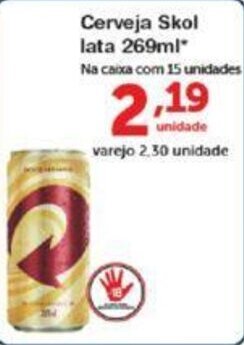 Roldão Cerveja Skol Lata 269ml oferta
