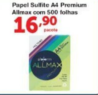 Roldão Papel Sulfite A4 Premium Allmax com 500 folhas oferta