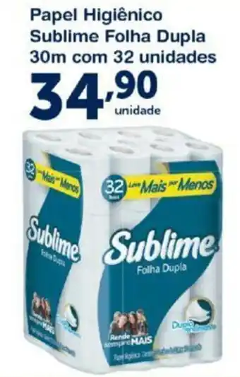 Papel Higiénico Sublime Folha Dupla 30m com 32 unidades