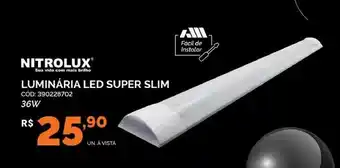 Nitrolux Luminaria LED Super Slim 36W