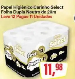 Rede Supermarket Papel Higiênico Carinho Select Folha Dupla Neutro de 20m oferta