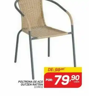 GBarbosa Poltrona de aço outzen rattán oferta