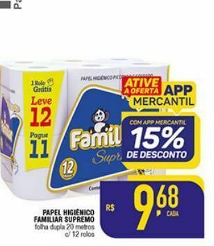 Papel higiênico familiar