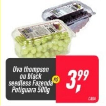 Frangolândia Uva Thompson ou Black seedless Fazenda Potiguara 500g oferta
