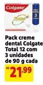 Extra Colgate - pack creme dental total 12 com 3 unidades oferta