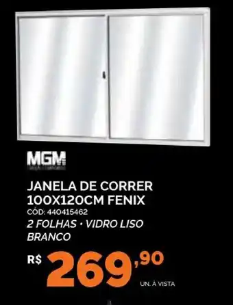 Janela de Correr 100x120cm Fenix