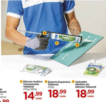 Carrefour Silicone Acetico Transparente Tekbond 270g/280g oferta