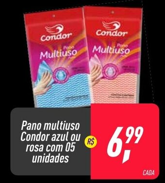 Frangolândia Pano multiuso Condor azul ou rosa com 05 unidades oferta