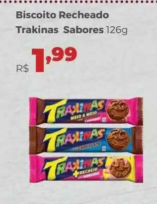 Biscoito Recheado Trakinas Sabores 126g