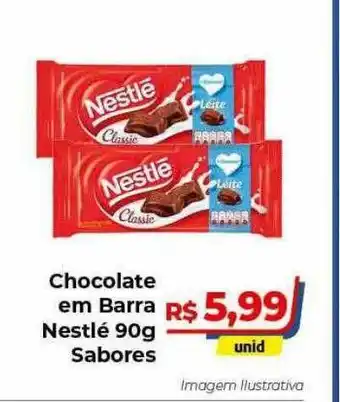 Hiper Moreira Chocolate Em Barra Nestlé Sabores 90g oferta