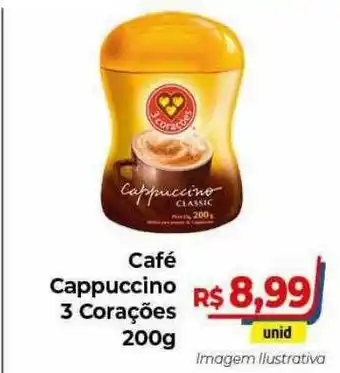 Hiper Moreira Café Cappuccino 3 Corações 200g oferta