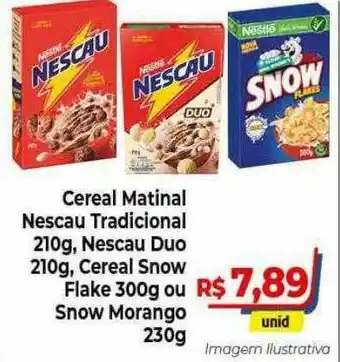 Hiper Moreira Cereal Matinal Nescau Tradicional Nescau Duo Cereal Snow Flake Ou Snow Morango oferta