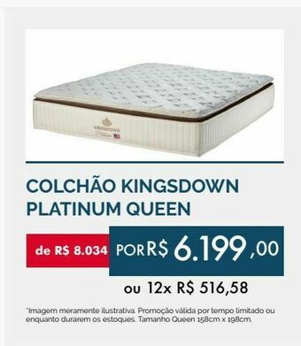 Euro Colchões Colchão kingsdown platinum queen oferta