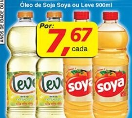 Supermercados Guanabara Oleo de Soja Soya ou Leve 900ml oferta