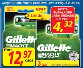 Supermercados Guanabara Carga Gillette Mach3 Sensitive Leve 3 Pague 2 Unids. oferta
