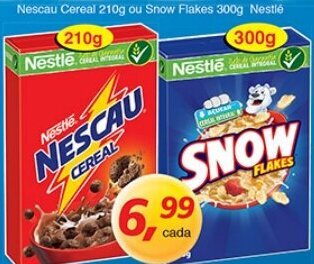 Supermercados Guanabara Nescau Cereal 210g ou Snow Flakes 300g Nestle oferta