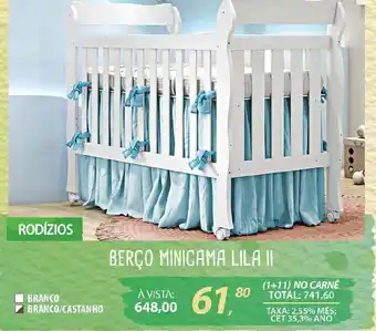 Lojas Cem Berço minicama lila II oferta