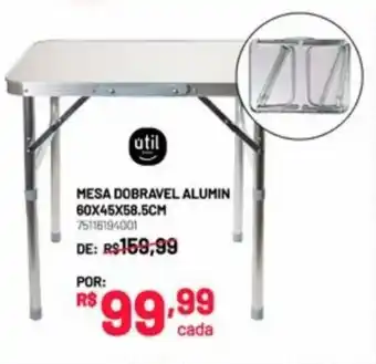 Freitas Varejo Mesa Dobravel Alumin 60x45x58.5cm oferta