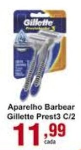 Aparelho Barbear Gillette Presto3 c/2