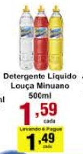 Rossi Supermercado Detergente Liquido Louca Minuano 500ml oferta