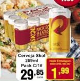 Rossi Supermercado Cerveja Skol 269ml Pack c/15 oferta