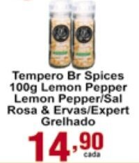 Tempero Br Spices 100g Lemon Pepper, Lemon Pepper/ Sal Rosa & Ervas/ Expert Grelhado