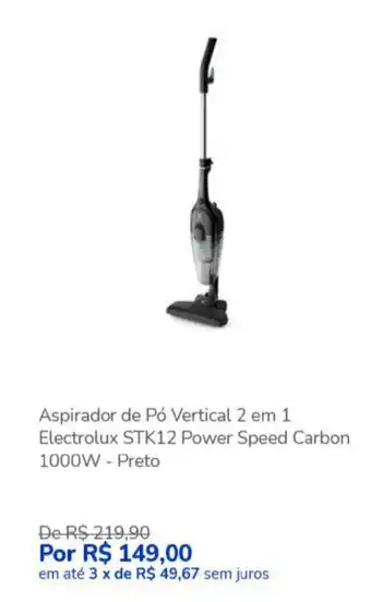Casas Bahia Aspirador de Po Vertical 2 em 1 Electrolux STK12 Power Speed Carbon 1000W - Preto oferta